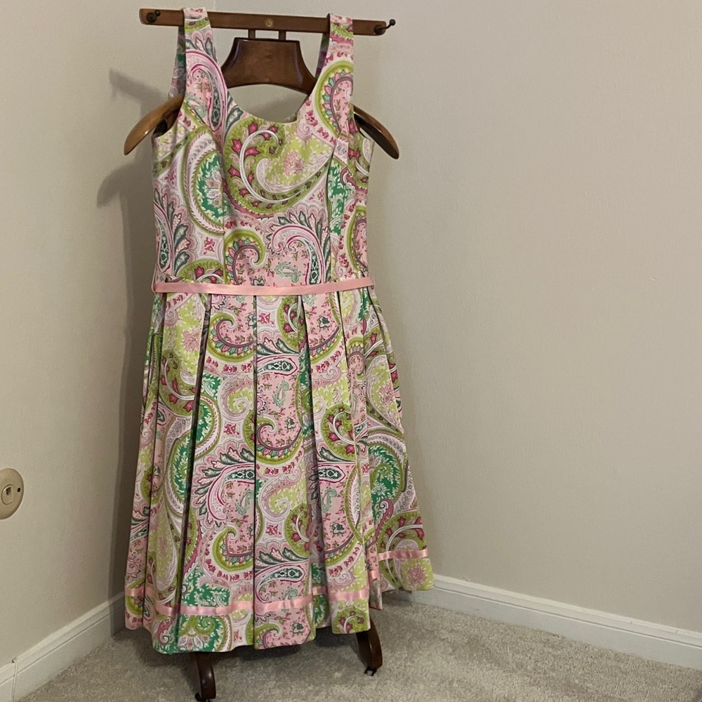 Central Falls Paisley Print Dress - Pink and Green